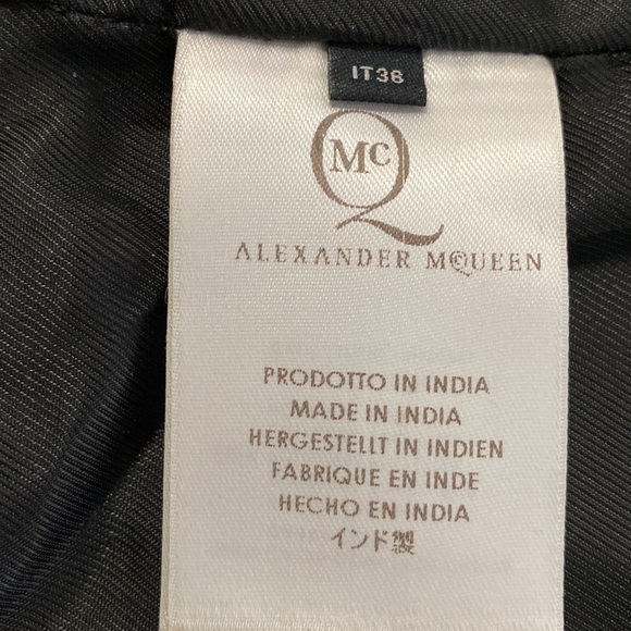 NWOT Alexander MCQueen Leather Black Mid Length Dress Size IT36-SP - Picture 12 of 16